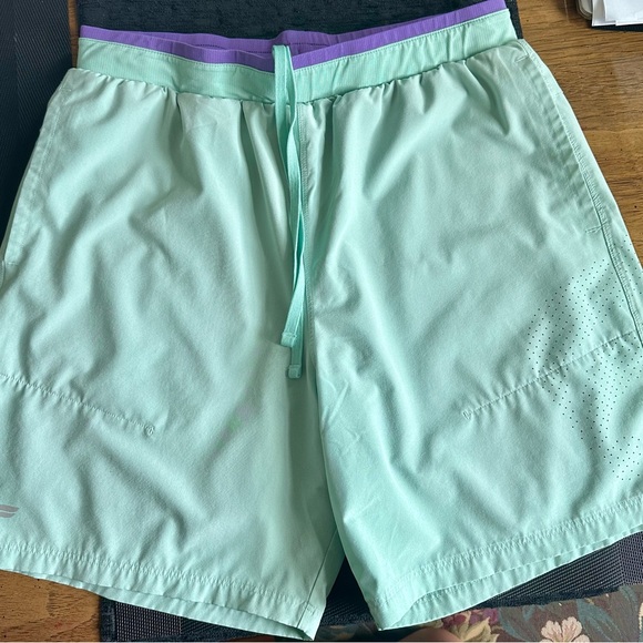 Fabletics Mint and Lavender Athletic Shorts - Picture 3 of 6